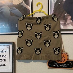 Sold ❌Teddy bear knit skirt